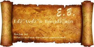 Eötvös Benjámin névjegykártya